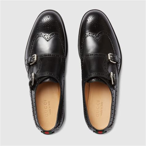 gucci leather monk strap shoes for men